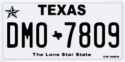 TX license plate DMO7809