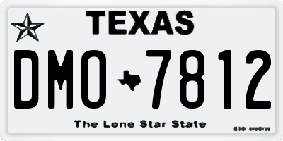 TX license plate DMO7812