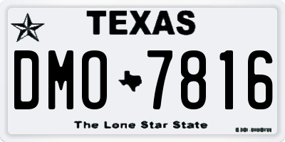 TX license plate DMO7816