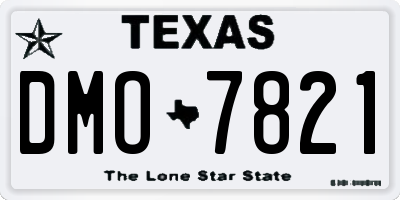 TX license plate DMO7821