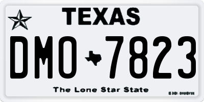 TX license plate DMO7823