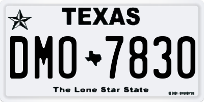 TX license plate DMO7830