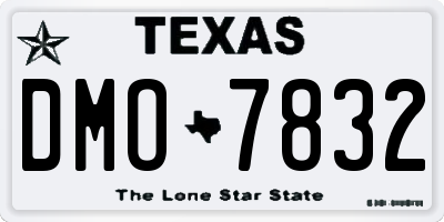 TX license plate DMO7832
