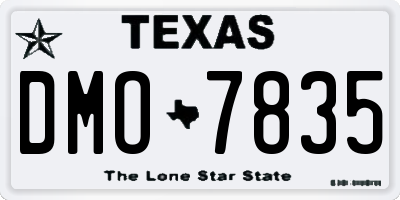TX license plate DMO7835