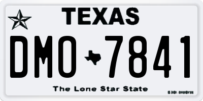 TX license plate DMO7841