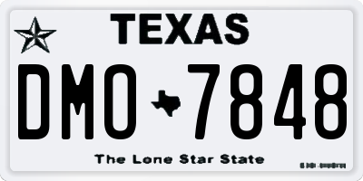 TX license plate DMO7848