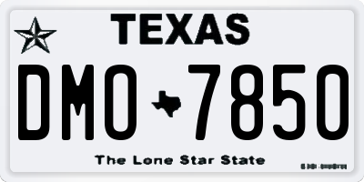 TX license plate DMO7850