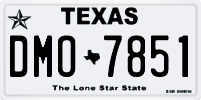 TX license plate DMO7851