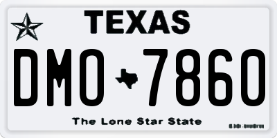 TX license plate DMO7860