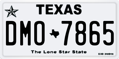 TX license plate DMO7865