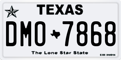 TX license plate DMO7868