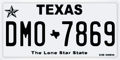 TX license plate DMO7869