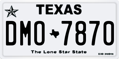 TX license plate DMO7870
