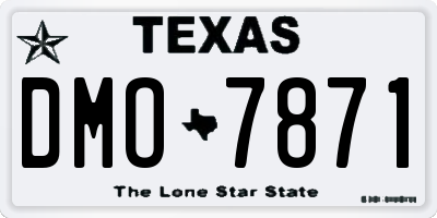 TX license plate DMO7871