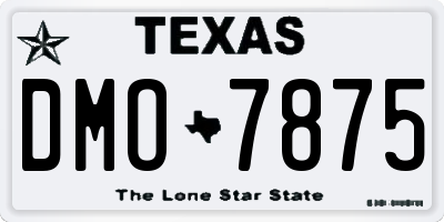 TX license plate DMO7875