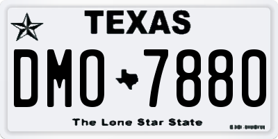 TX license plate DMO7880