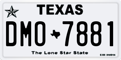 TX license plate DMO7881