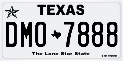 TX license plate DMO7888