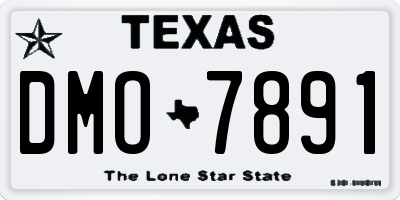 TX license plate DMO7891