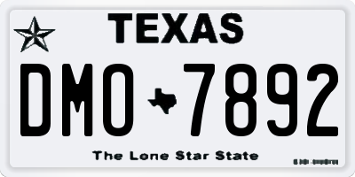 TX license plate DMO7892