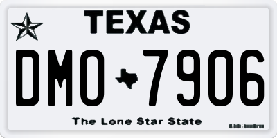 TX license plate DMO7906