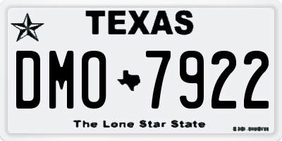 TX license plate DMO7922