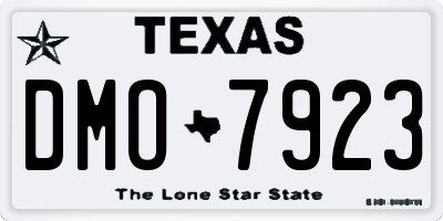 TX license plate DMO7923