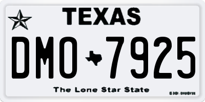 TX license plate DMO7925