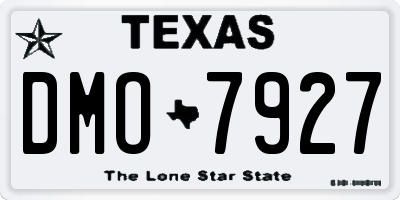 TX license plate DMO7927
