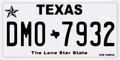 TX license plate DMO7932