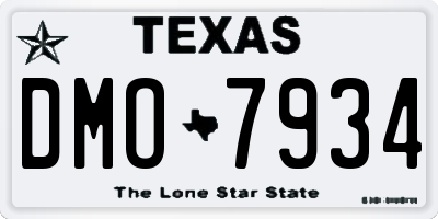 TX license plate DMO7934