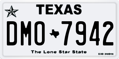 TX license plate DMO7942