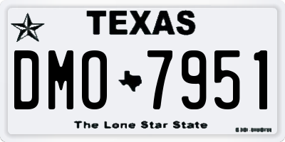 TX license plate DMO7951