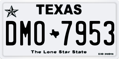 TX license plate DMO7953