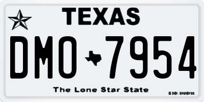 TX license plate DMO7954