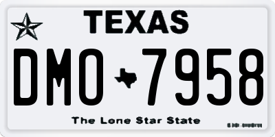TX license plate DMO7958