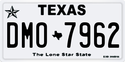 TX license plate DMO7962