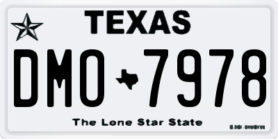 TX license plate DMO7978
