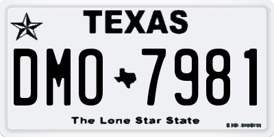 TX license plate DMO7981