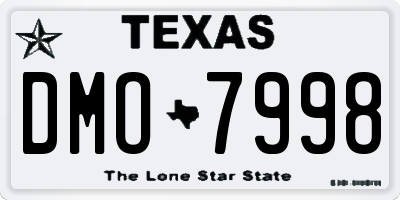 TX license plate DMO7998