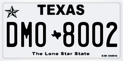 TX license plate DMO8002