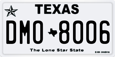 TX license plate DMO8006