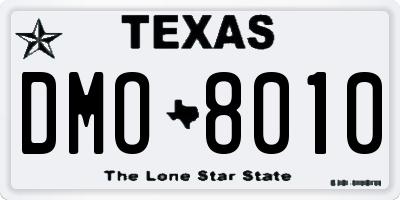 TX license plate DMO8010
