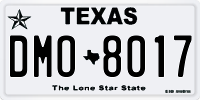 TX license plate DMO8017