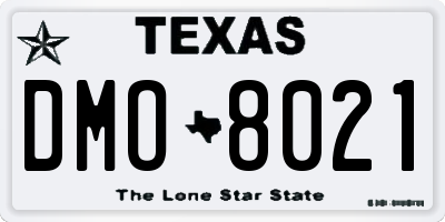 TX license plate DMO8021