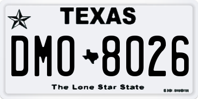 TX license plate DMO8026