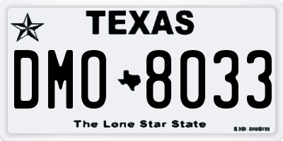 TX license plate DMO8033