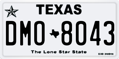 TX license plate DMO8043