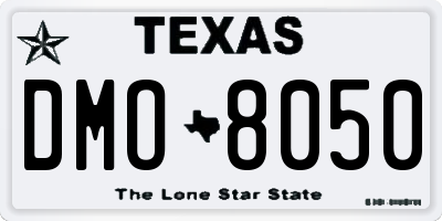 TX license plate DMO8050