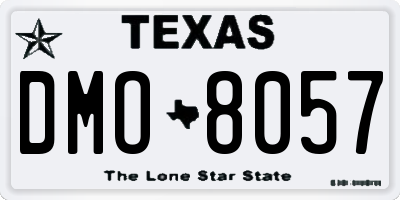 TX license plate DMO8057